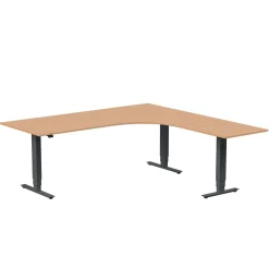 Höj-& Sänkbart Skrivbord Lanab Höger Bok/Antracit 2000x1800mm