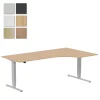 Höj-& Sänkbart Skrivbord Lanab Höger Bok/Silver 2000x1200mm