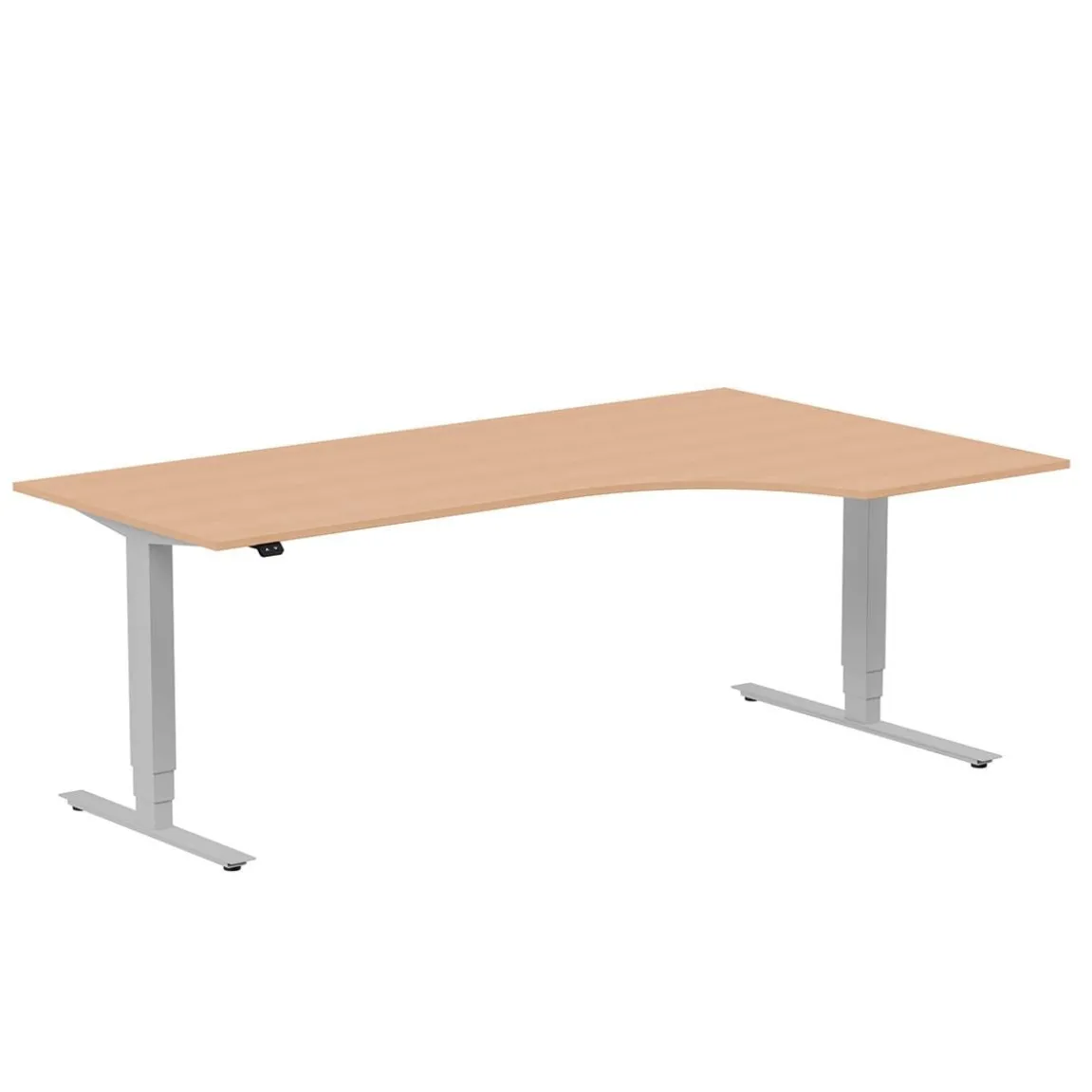Höj-& Sänkbart Skrivbord Lanab Höger Bok/Silver 2000x1200mm