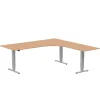 Höj-& sänkbart skrivbord Lanab Höger Bok/Silver 2000x2000mm