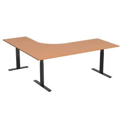 Höj-& sänkbart skrivbord Lanab Höger Bok/Svart 1800x1800