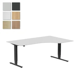 Höj-& Sänkbart Skrivbord Lanab Höger Bok/Svart 1800x1200mm