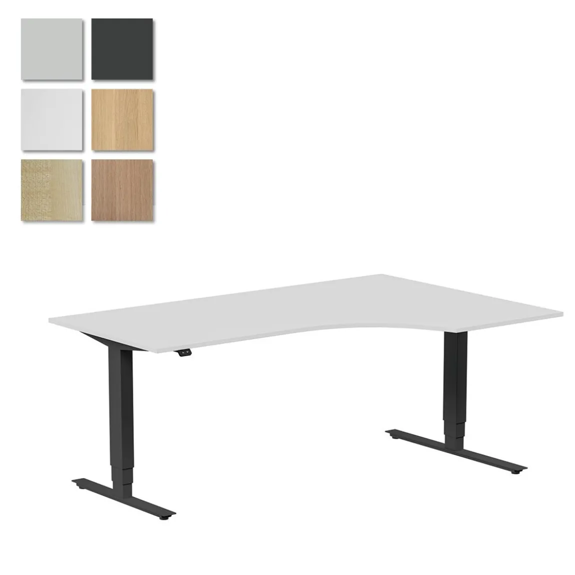 Höj-& Sänkbart Skrivbord Lanab Höger Bok/Svart 1800x1200mm