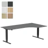 Höj-& Sänkbart Skrivbord Lanab Höger Bok/Svart 2000x1200mm
