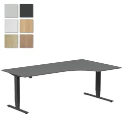 Höj-& Sänkbart Skrivbord Lanab Höger Bok/Svart 2000x1200mm