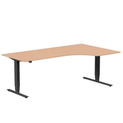Höj-& Sänkbart Skrivbord Lanab Höger Bok/Svart 2000x1200mm