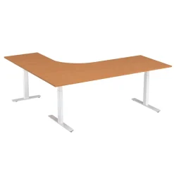Höj-& sänkbart skrivbord Lanab Höger Bok/Vit 1800x1800