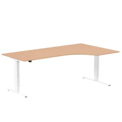 Höj-& Sänkbart Skrivbord Lanab Höger Bok/Vit 2000x1200mm
