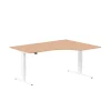 Höj-& Sänkbart Skrivbord Lanab Höger Bok/Vit 1600x1200mm