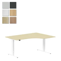 Höj-& Sänkbart Skrivbord Lanab Höger Bok/Vit 1600x1200mm