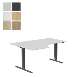 Höj-& Sänkbart Skrivbord Lanab Vänster Bok/Antracit 1600x1200mm