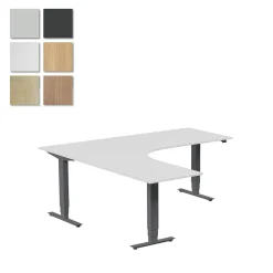 Höj-& Sänkbart Skrivbord Lanab Vänster Bok/Antracit 2000x2000mm