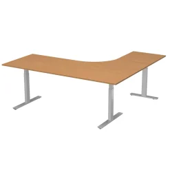 Höj-& sänkbart skrivbord Lanab Vänster Bok/Silver 1800x1800