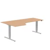 Höj-& Sänkbart Skrivbord Lanab Vänster Bok/Silver 2000x1200mm