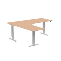 Höj-& sänkbart skrivbord Lanab Vänster Bok/Silver 2000x2000mm
