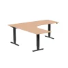 Höj-& sänkbart skrivbord Lanab Vänster Bok/Svart 2000x2000mm