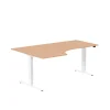 Höj-& Sänkbart Skrivbord Lanab Vänster Bok/Vit 1800x1200mm