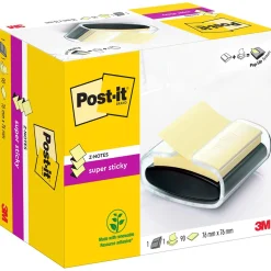 Hållare Post-it Inkl 1 Gult Transp/Svart 76x76mm
