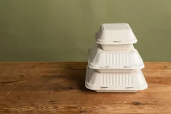 Hämtbox Duni Bagasse Hinged Brun 225x201x85mm