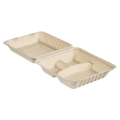 Hämtbox Duni Bagasse Hinged Vit 236x231x81mm