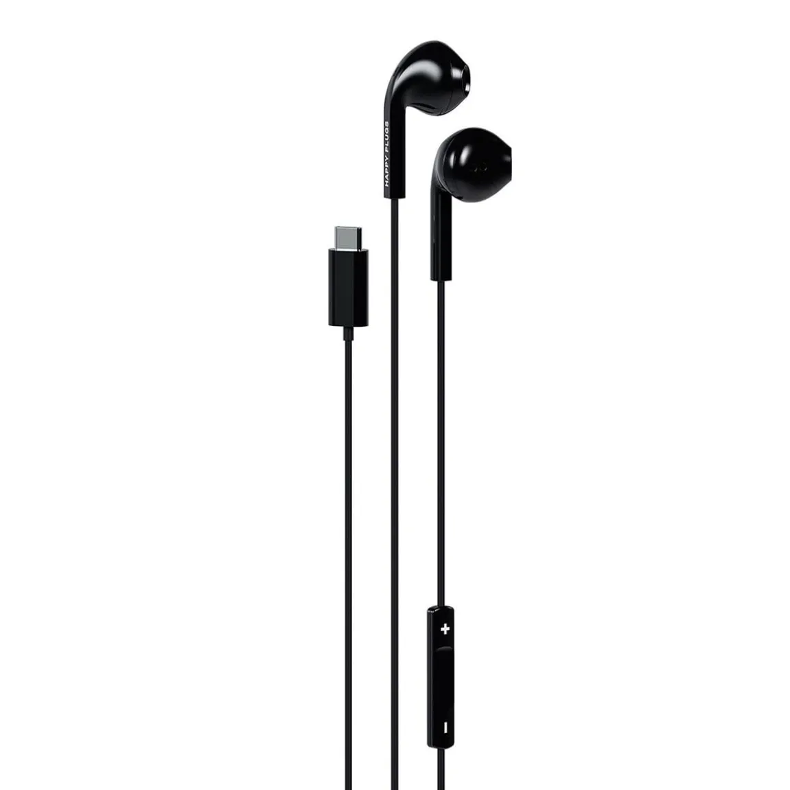 Hörlurar Happy Plugs USB-C Trådbunden Svart