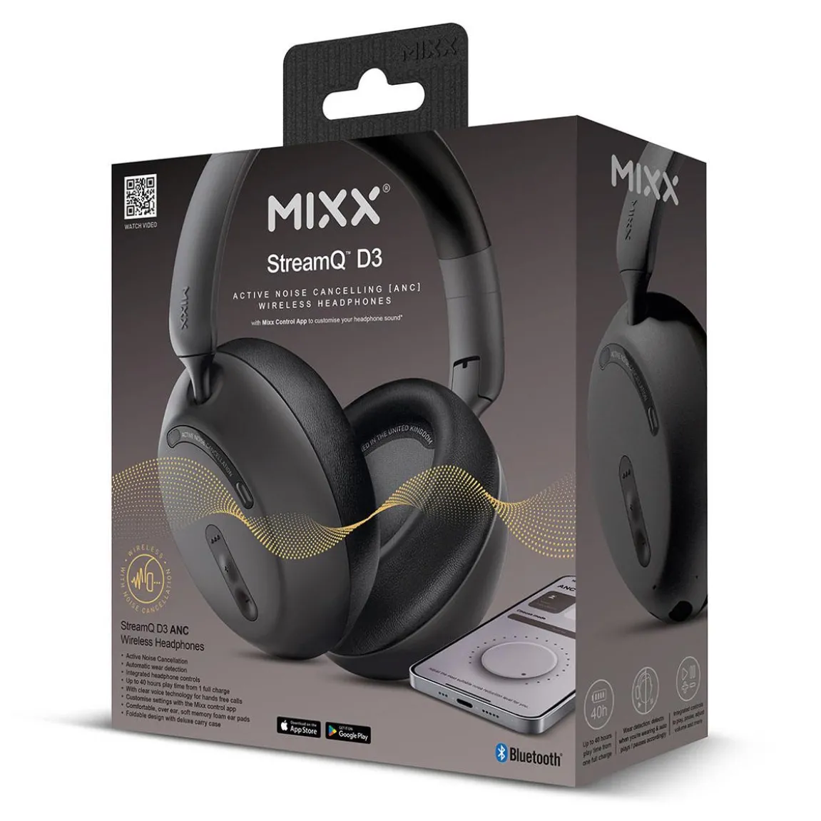 Hörlurar Mixx Over-Ear Trådlös StreamQ D3 ANC Svart