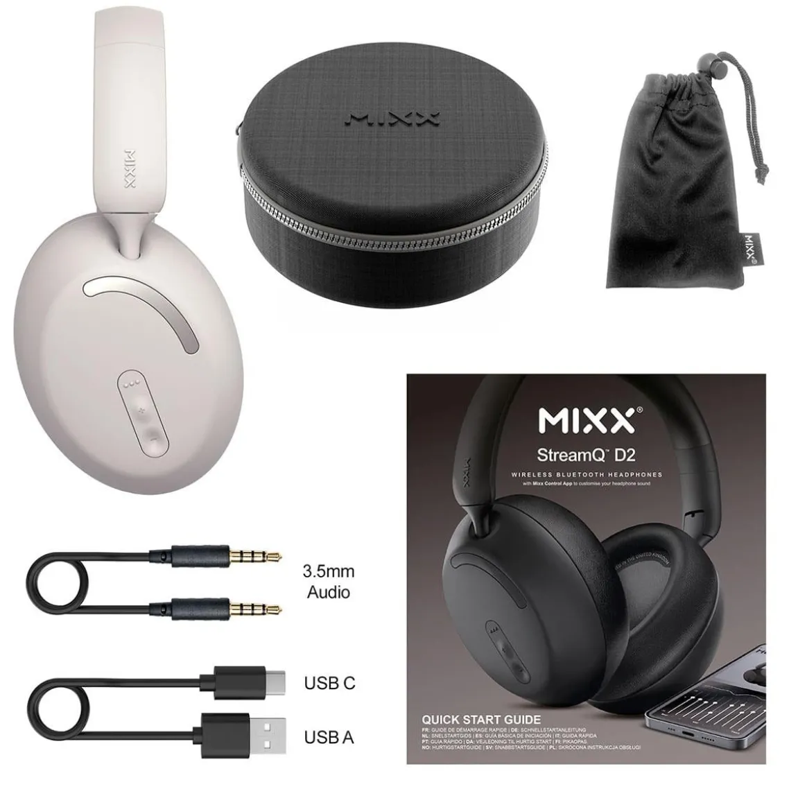 Hörlurar Mixx Over-Ear Trådlös StreamQ D2 Sand