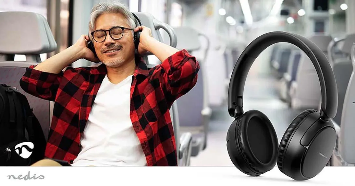 Hörlurar Nedis Trådlösa Over-Ear Svart