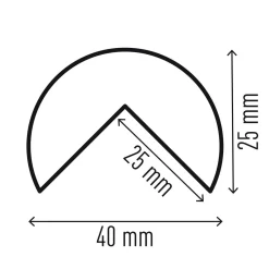 Hörnskydd Durable C25R Gul/Svart 1000x40x25mm