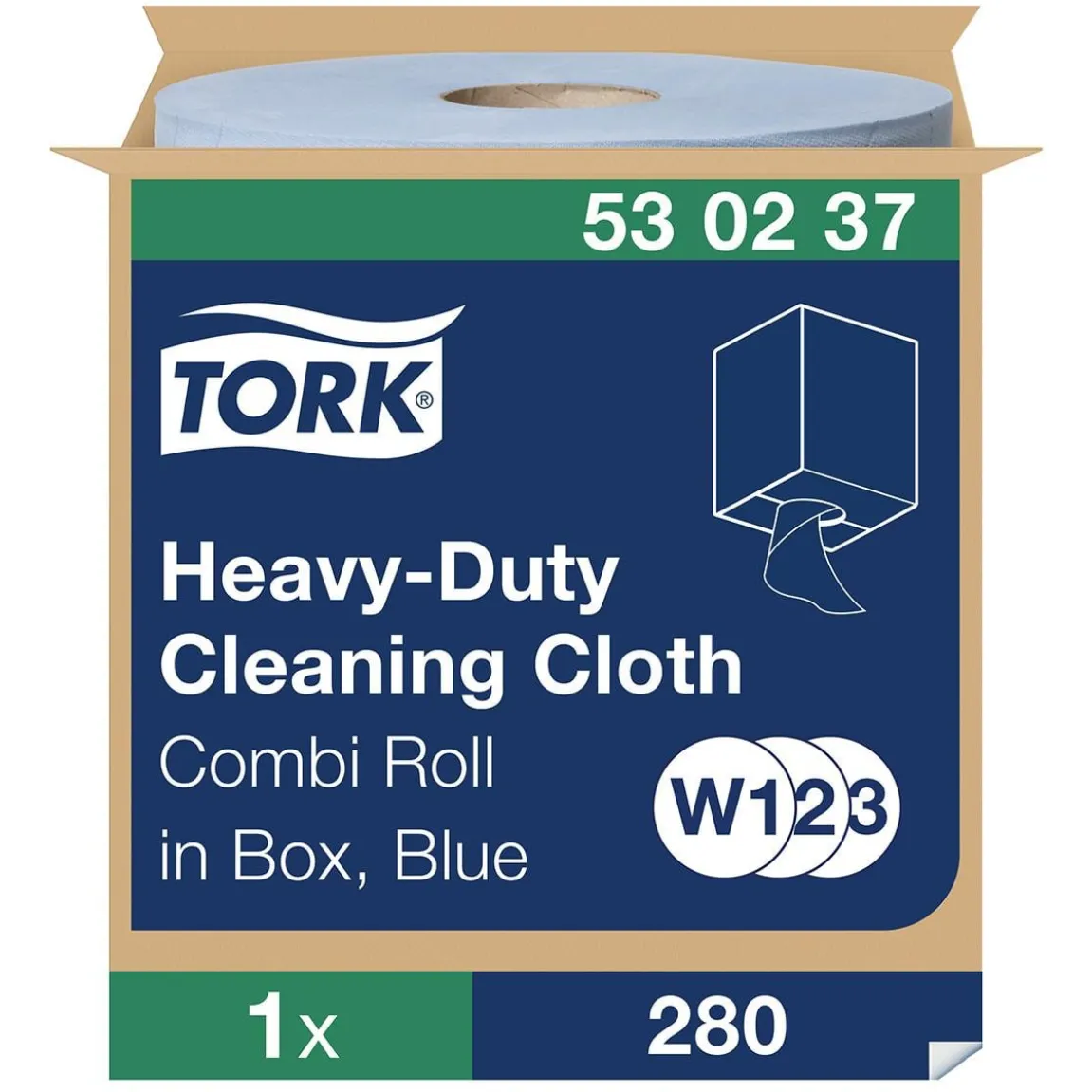 Industrirulle Tork W1/2/3 Kraft 1-lg Blå 320mm x 106m