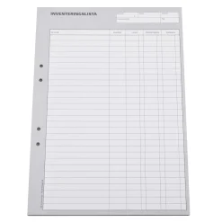 Inventeringslista Onumrerad 50 Sidor A4