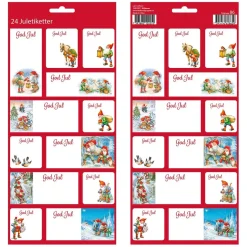 Juletiketter Ark med olika motiv och storlekar