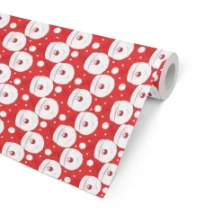 Julpapper Fuzzy santa 100cm x 100m