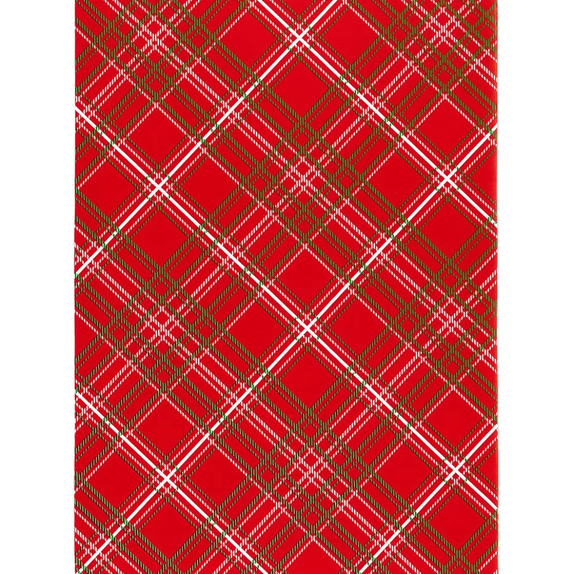 Julpapper Tartan Röd 57cmx154m 7kg