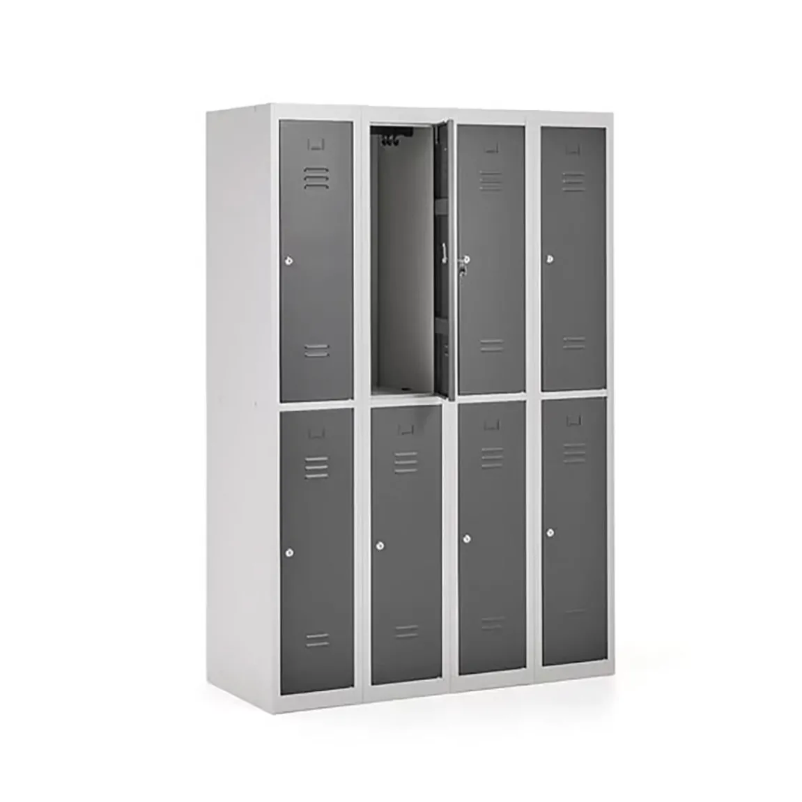 Klädskåp Click 2-dörr x 3 modul Mörkgrå 1800x1200x500mm