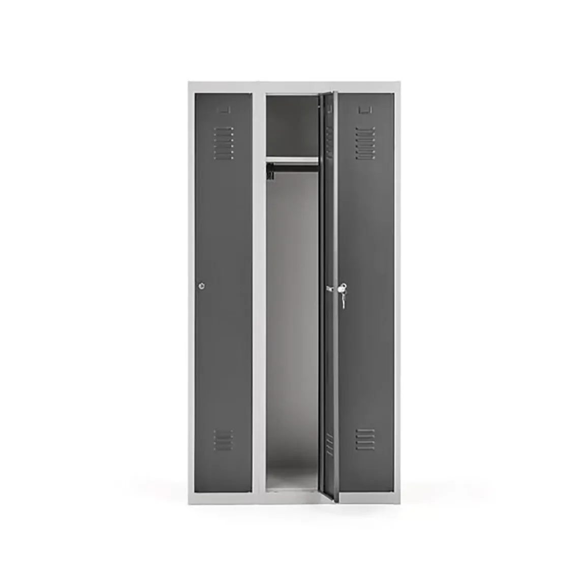 Klädskåp Click 1-dörr x 3 modul Mörkgrå 1800x900x500mm