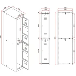 Klädskåp Click 2-dörr x 3 modul Mörkgrå 1800x900x500mm
