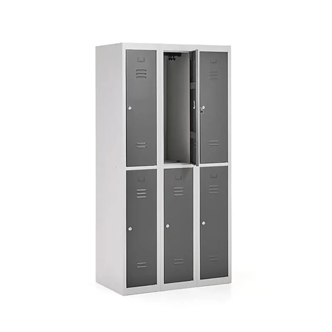 Klädskåp Click 2-dörr x 3 modul Mörkgrå 1800x900x500mm