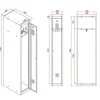 Klädskåp Click 1-dörr x 4 modul Mörkgrå 1800x1200x500mm