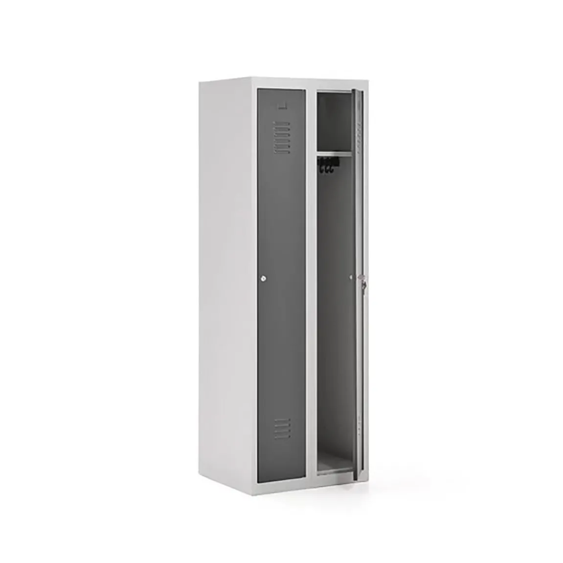 Klädskåp Click 1-dörr x 2 modul Mörkgrå 1800x600x500mm