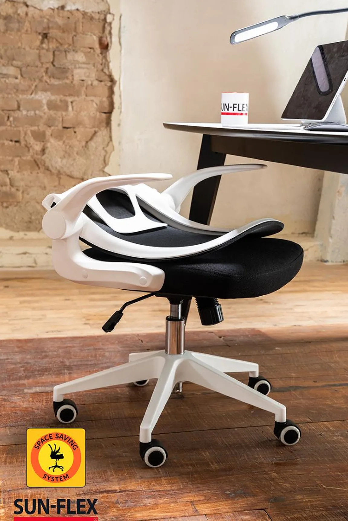 Kontorsstol Sun-Flex Hideaway Chair Svart/vit