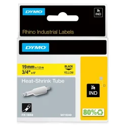Krympslang Dymo Rhino 19mm Svart/Gul 1,5m