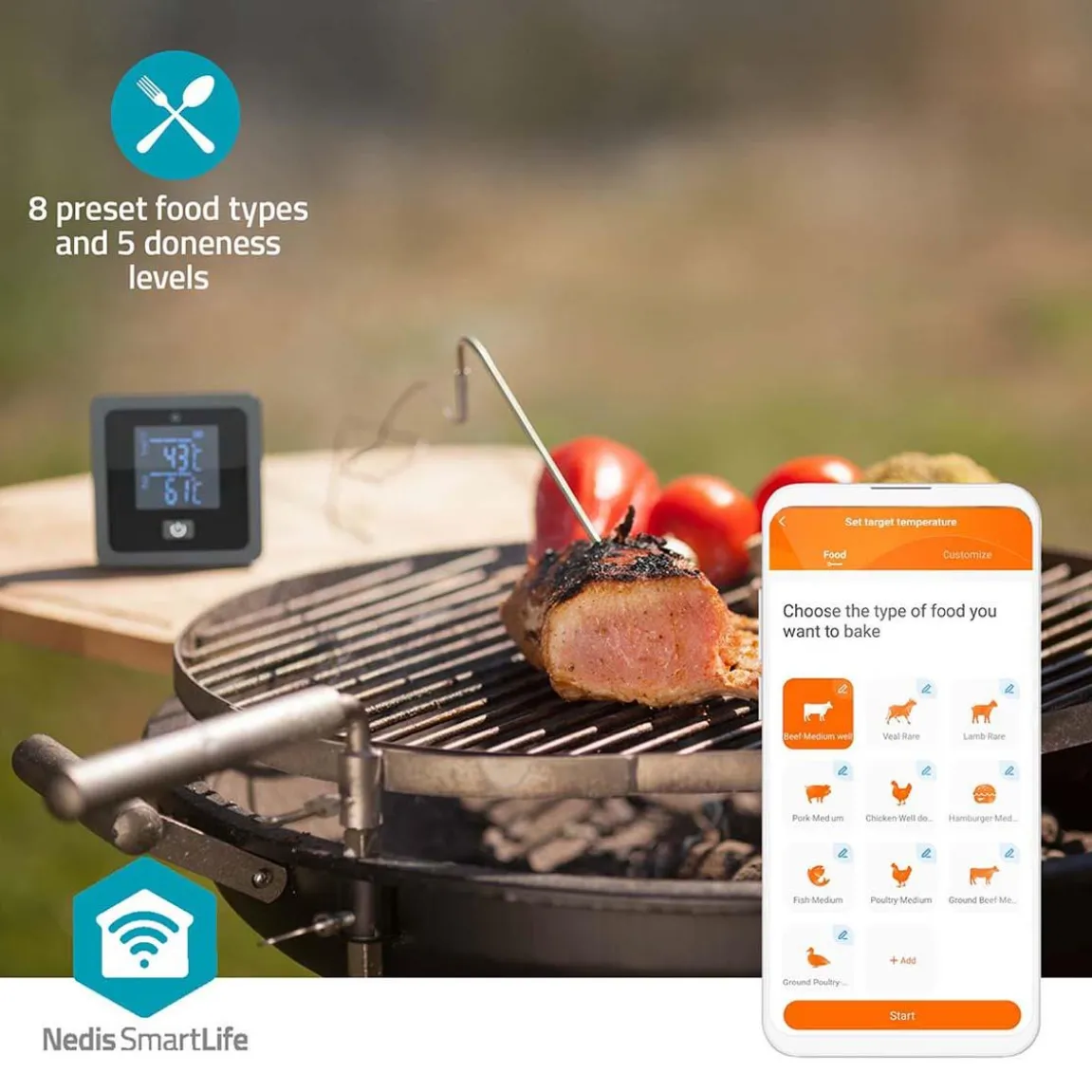 Köttermometer Nedis SmartLife