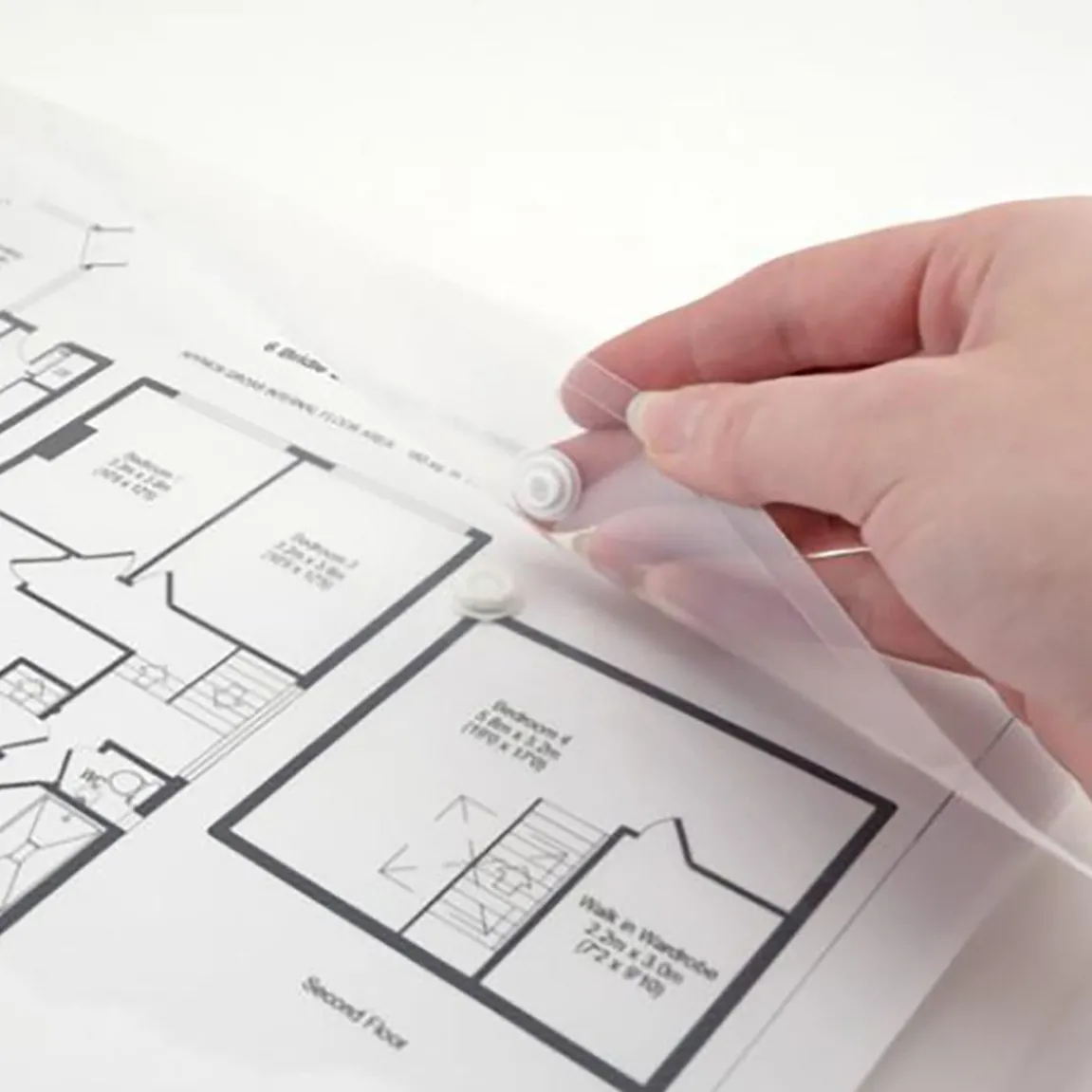 Kuvertmapp ECO 100% Recycled med Knapp Transp A4+