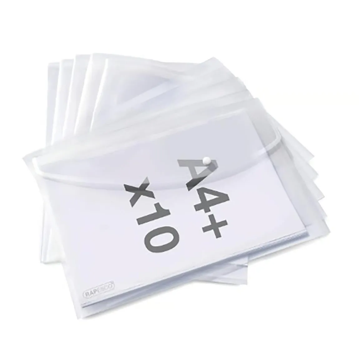 Kuvertmapp ECO 100% Recycled med Knapp Transp A4+
