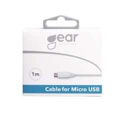Laddkabel Gear USB-A till Micro USB Vit 1m