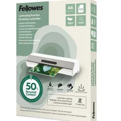 Lamineringsficka Fellowes 50% Återv Light Matt A6