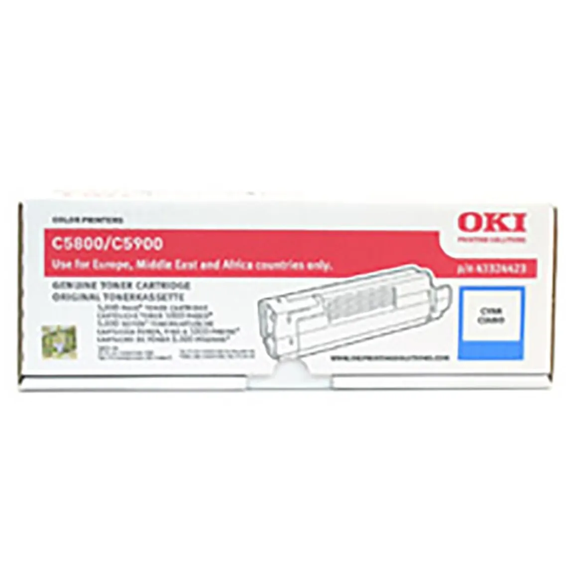 Lasertoner OKI 43324423 Cyan
