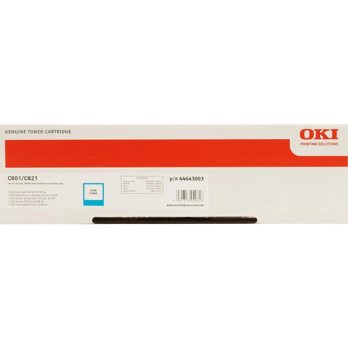 Lasertoner OKI 7300 Sidor 44643003 Cyan
