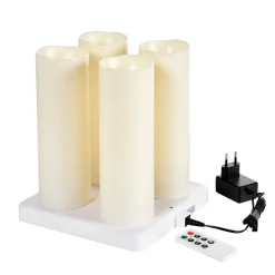 LED-Ljus Duni Laddningsbart Blockljus Vit 220xØ75mm